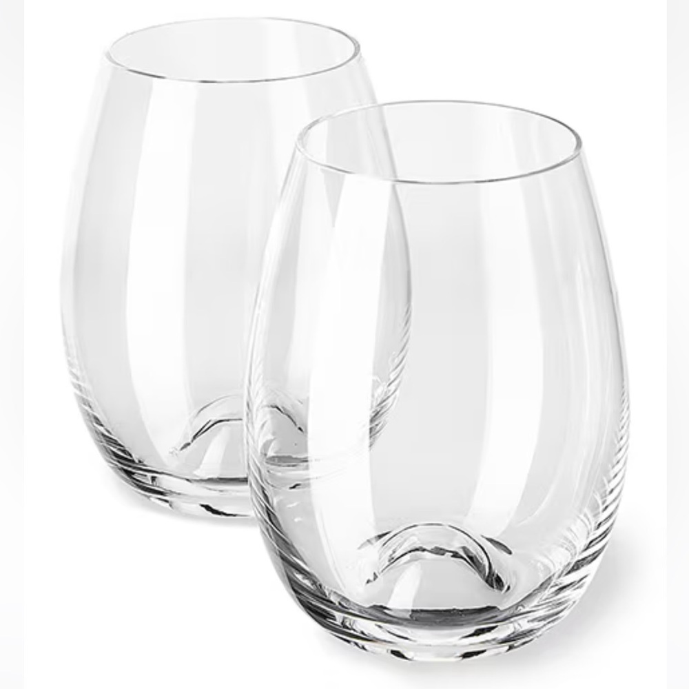 Pair of Dartington Stemless Wine Glasses